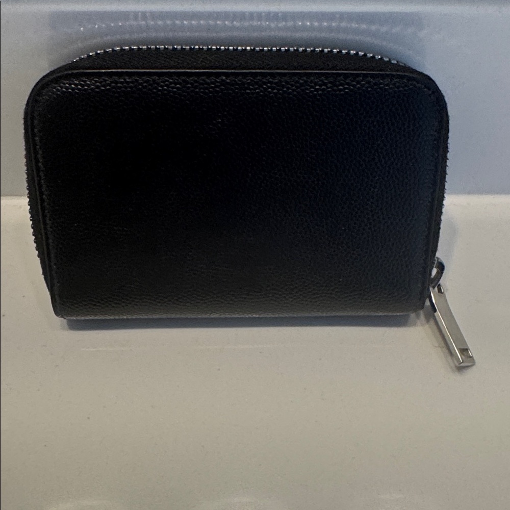 Saint Laurent Black Leather Zip-Around Card Wallet - Picture 7 of 10
